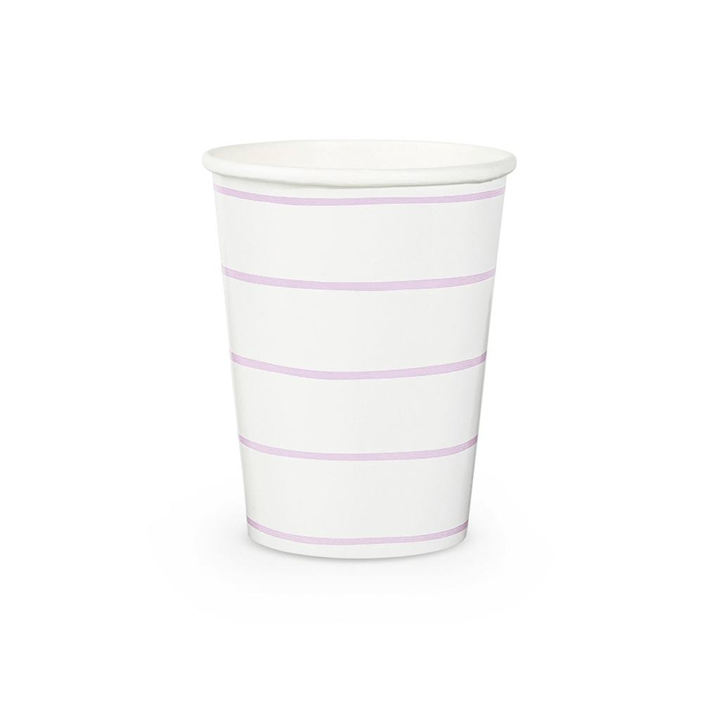 Jollity & Co. + Daydream Society - Frenchie Striped 9 oz Cups - 8 Pk.: Clementine - The Disco Edit