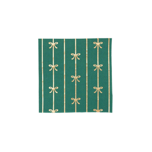 Bonjour Fête - EMERALD GREEN SIGNATURE BOW SMALL NAPKINS - The Disco Edit