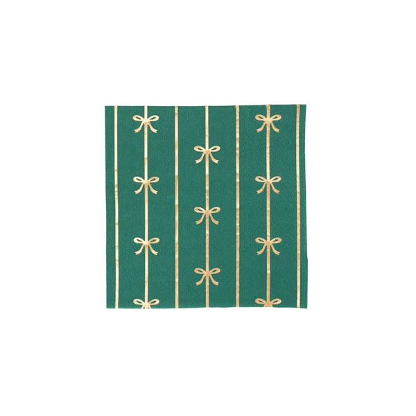 Bonjour Fête - EMERALD GREEN SIGNATURE BOW SMALL NAPKINS - The Disco Edit