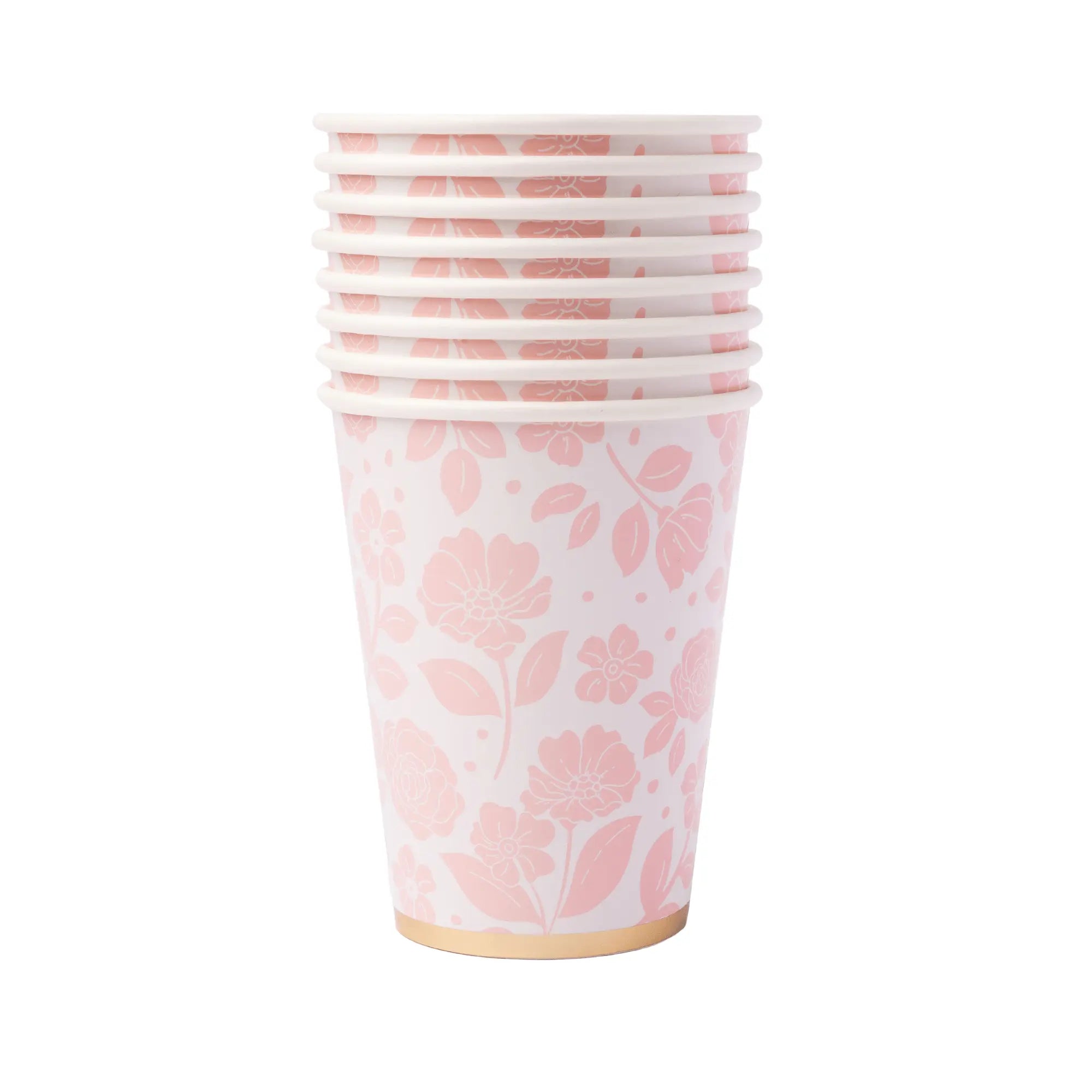 Bonjour Fête - PETAL PINK ELEGANT FLORAL CUPS - The Disco Edit