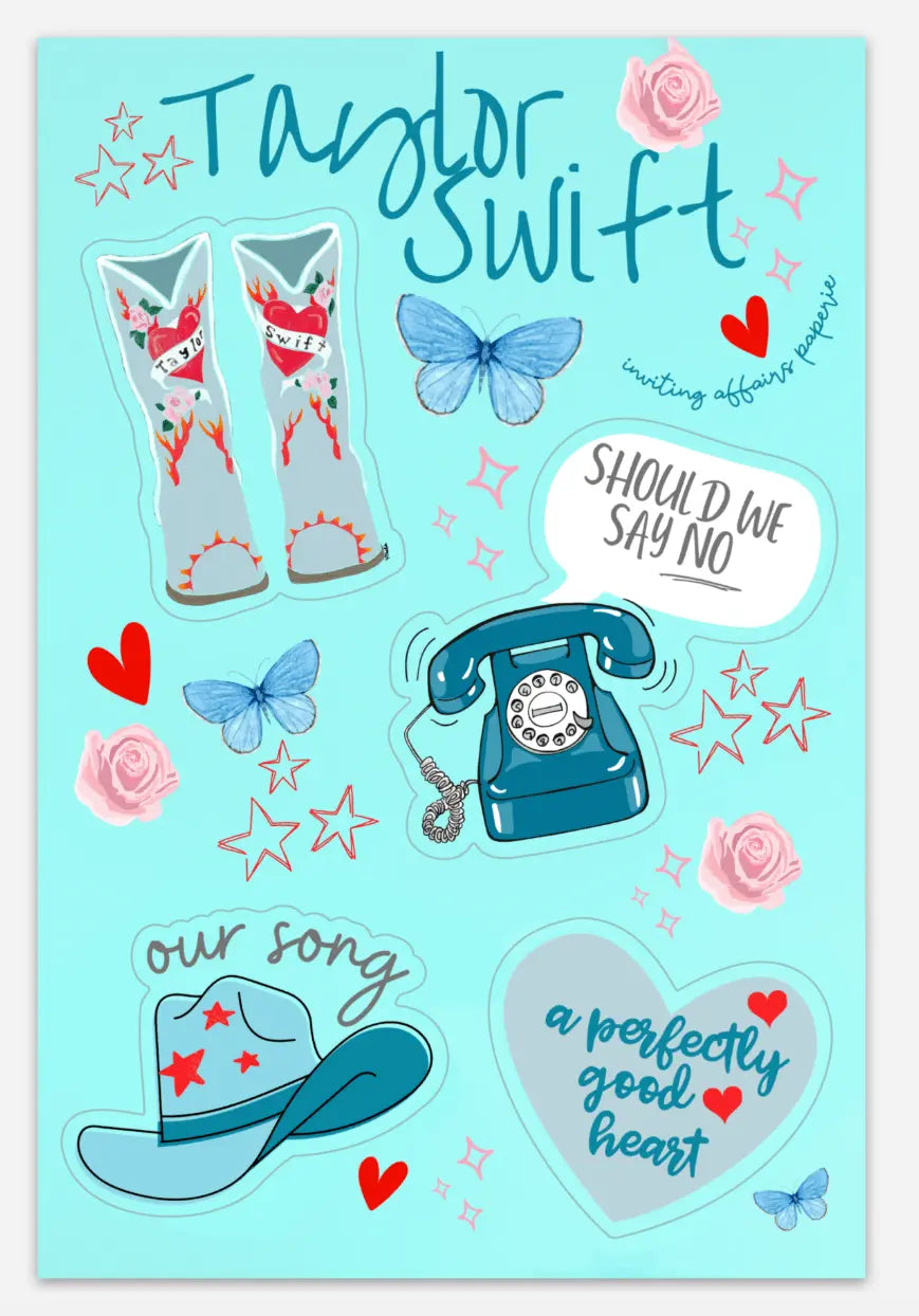 inviting affairs paperie - T.S Album Sticker Sheet (Taylor Swift) - The Disco Edit