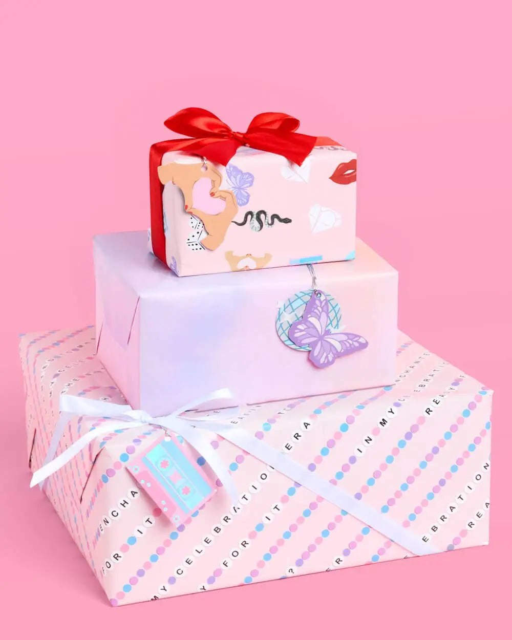 xo, Fetti - Gifting Era Wrapping Paper Set - 12 sheets + 16 tags, Christmas Gifting - The Disco Edit