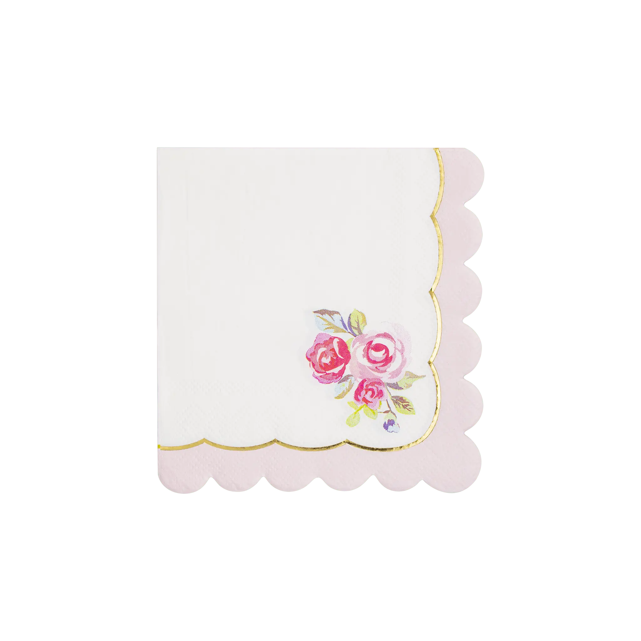 My Mind’s Eye - PLTEA37 - Tea Party Rose Corner Paper Cocktail Napkin - The Disco Edit