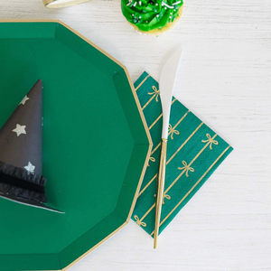 Bonjour Fête - EMERALD GREEN SIGNATURE BOW SMALL NAPKINS - The Disco Edit