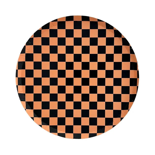 Jollity & Co. + Daydream Society - Check It! Dinner Plates - 8 Pk. - 11 Color Options: Cherry Crush - The Disco Edit