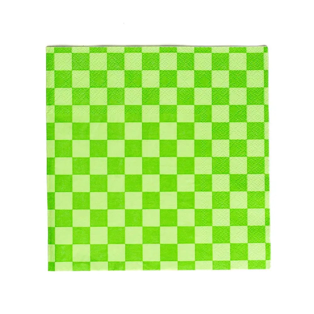Jollity & Co. + Daydream Society - Check It! Cocktail Napkins - 20 Pk. - 11 Color Options: In the Limelight - The Disco Edit
