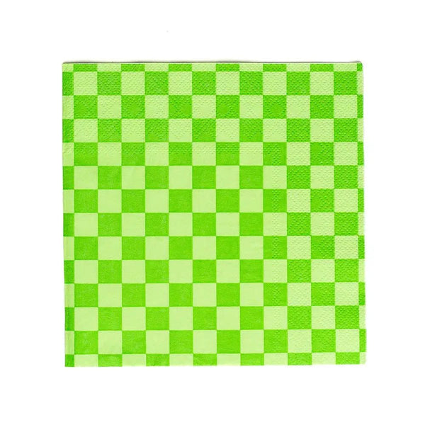 Jollity & Co. + Daydream Society - Check It! Cocktail Napkins - 20 Pk. - 11 Color Options: In the Limelight - The Disco Edit