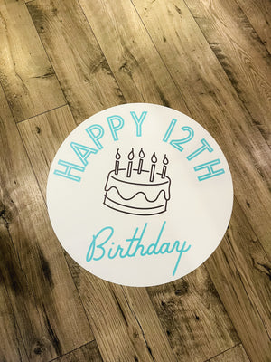 Happy twelfth birthday birthday party decorations and tableware for a tween birthday party or 12 year old birthday.