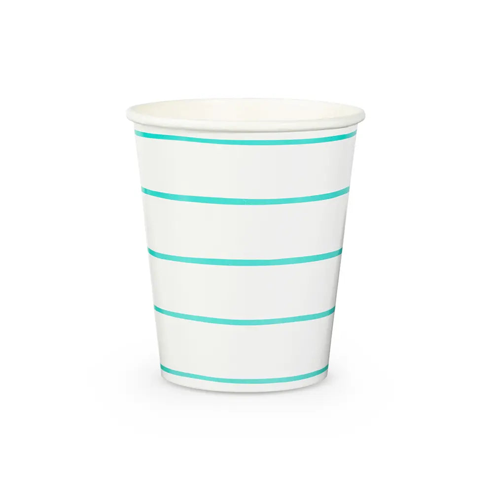 Jollity & Co. + Daydream Society - Frenchie Striped 9 oz Cups - 8 Pk.: Clementine - The Disco Edit