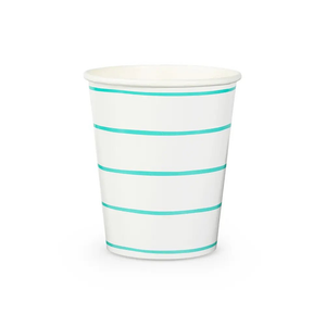 Jollity & Co. + Daydream Society - Frenchie Striped 9 oz Cups - 8 Pk.: Clementine - The Disco Edit