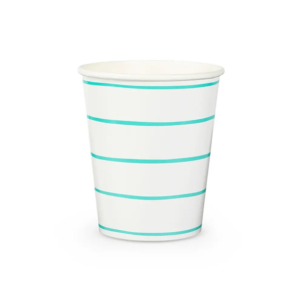 Jollity & Co. + Daydream Society - Frenchie Striped 9 oz Cups - 8 Pk.: Clementine - The Disco Edit