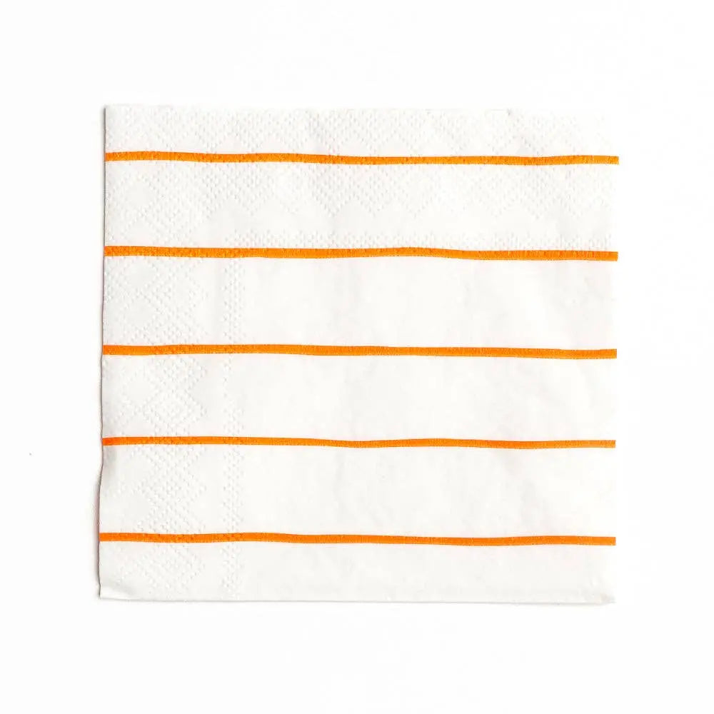 Jollity & Co. + Daydream Society - Frenchie Striped Large Napkins - 16 Pk.: Clementine - The Disco Edit