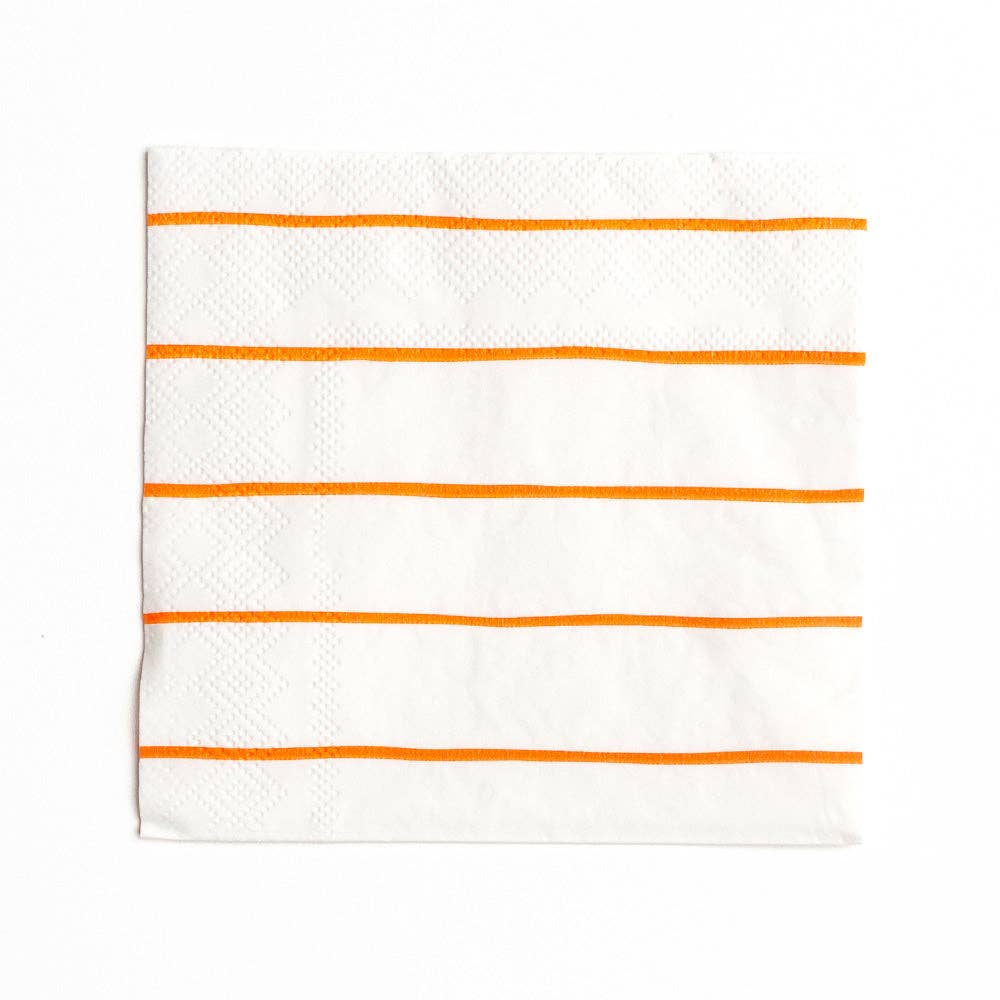 Jollity & Co. + Daydream Society - Frenchie Striped Large Napkins - 16 Pk.: Clementine - The Disco Edit