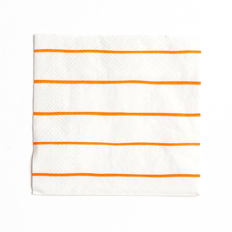 Jollity & Co. + Daydream Society - Frenchie Striped Large Napkins - 16 Pk.: Clementine - The Disco Edit