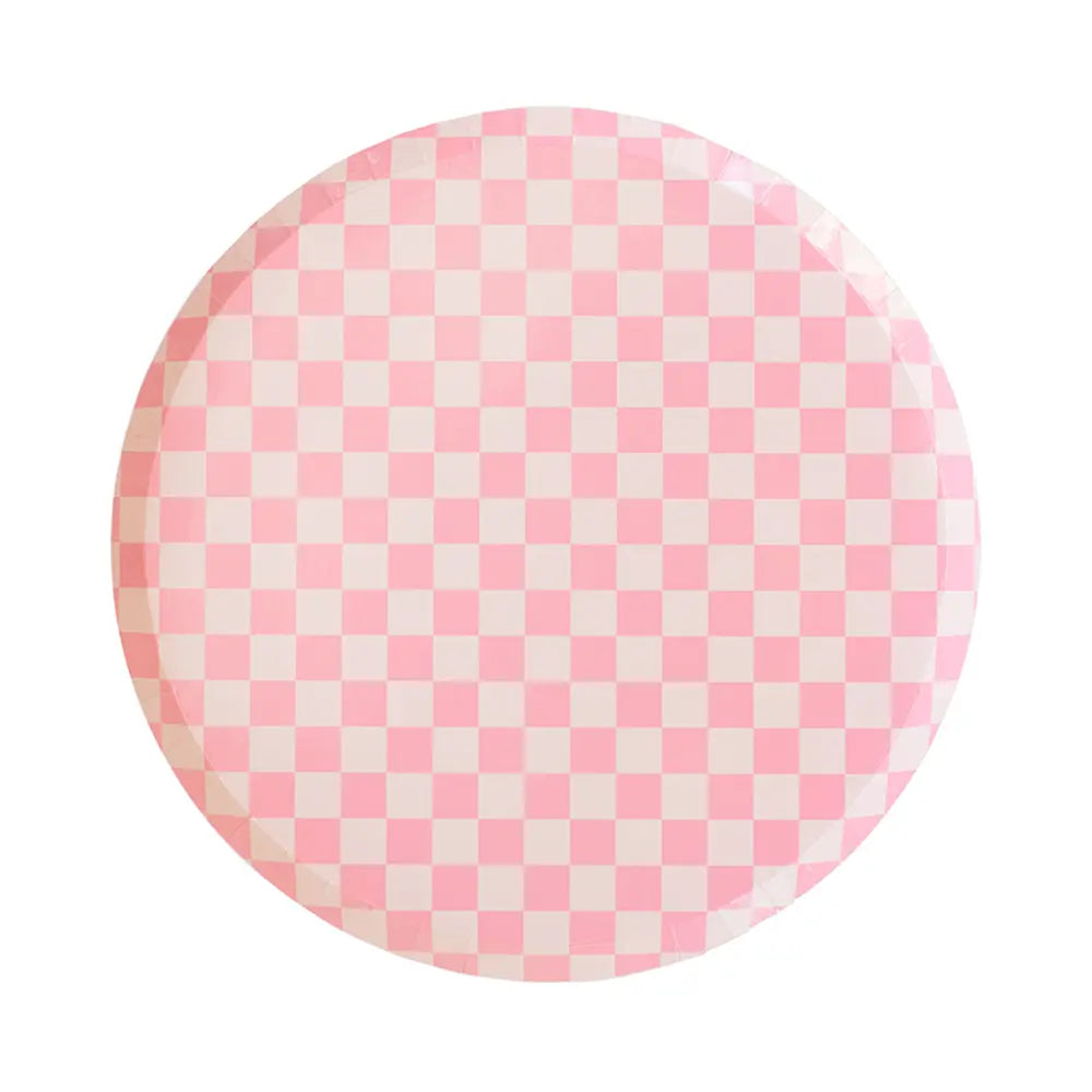 Jollity & Co. + Daydream Society - Check It! Dinner Plates - 8 Pk. - 11 Color Options: Purple Posse Jollity & Co. + Daydream Society
