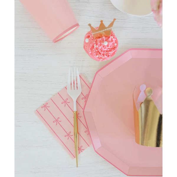 Bonjour Fête - PETAL PINK SIGNATURE BOW SMALL NAPKINS - The Disco Edit