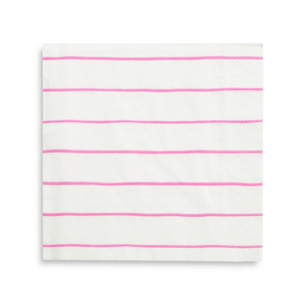 Jollity & Co. + Daydream Society - Frenchie Striped Large Napkins - 16 Pk.: Clementine - The Disco Edit