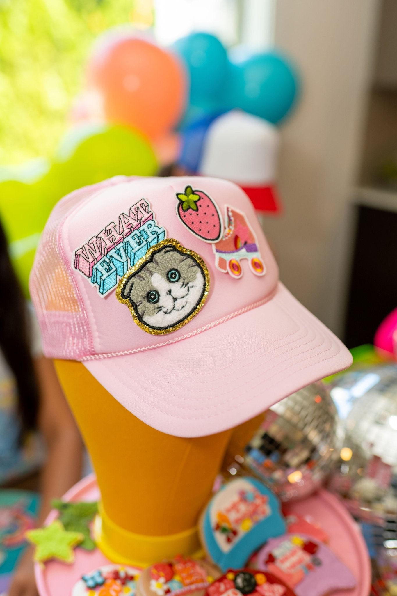 DIY Custom Trucker Hat Bar Activity - The Disco Edit