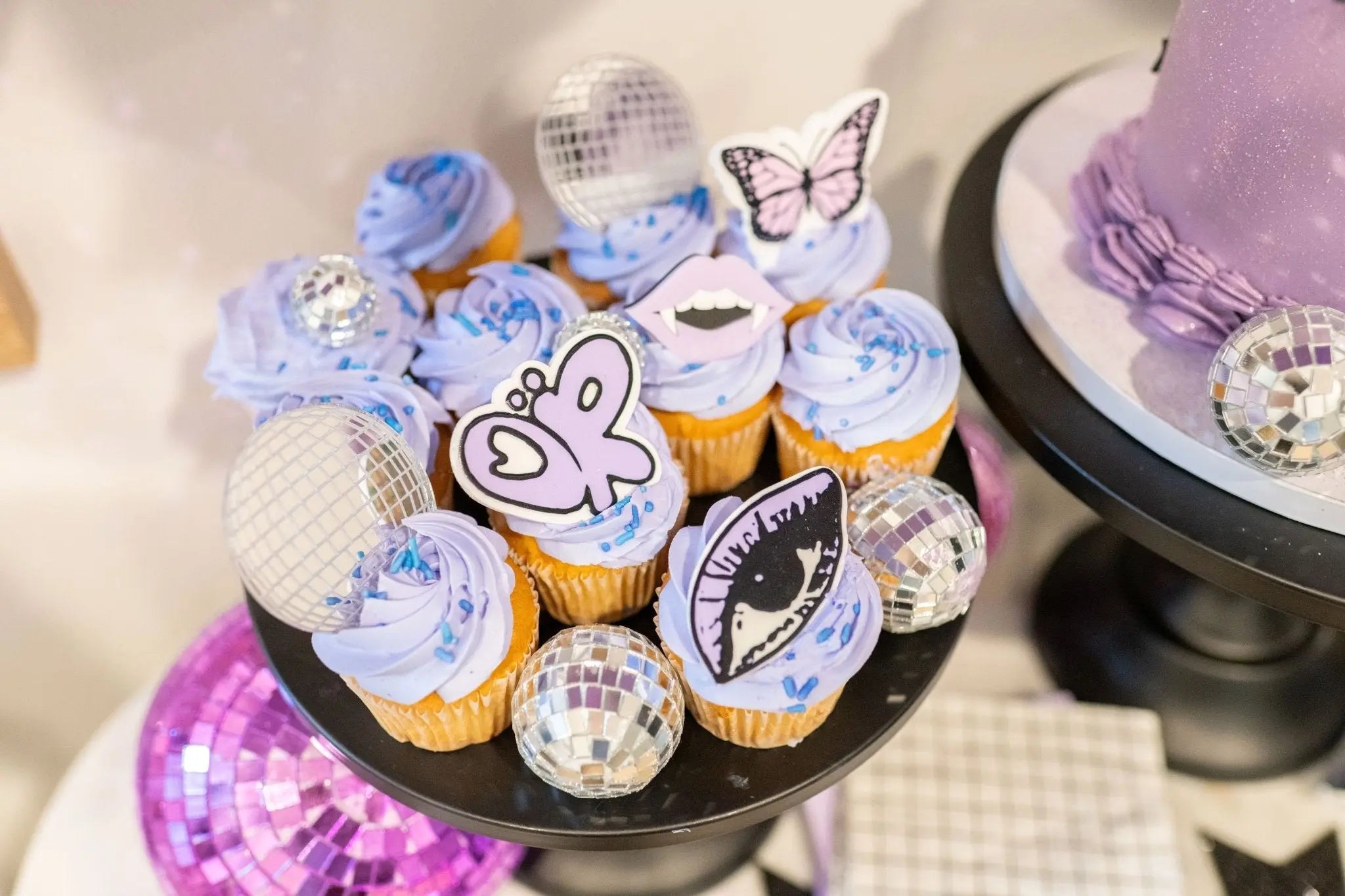 Olivia Acrylic Cupcake Toppers - The Disco Edit