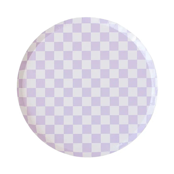 Jollity & Co. + Daydream Society - Check It! Dinner Plates - 8 Pk. - 11 Color Options: Cherry Crush - The Disco Edit