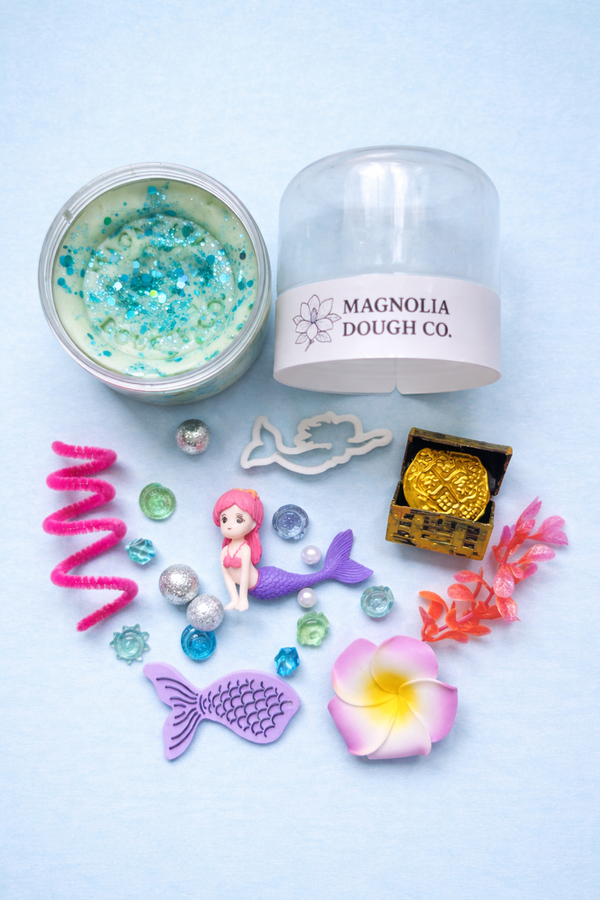 Magnolia Dough Co. - Kids Sensory Play Dough Jar | Mess-Free Mermaid Toy 