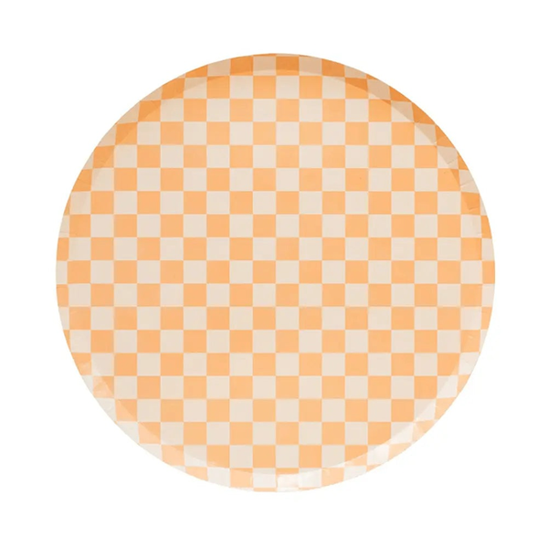 Jollity & Co. + Daydream Society - Check It! Dinner Plates - 8 Pk. - 11 Color Options: Cherry Crush - The Disco Edit