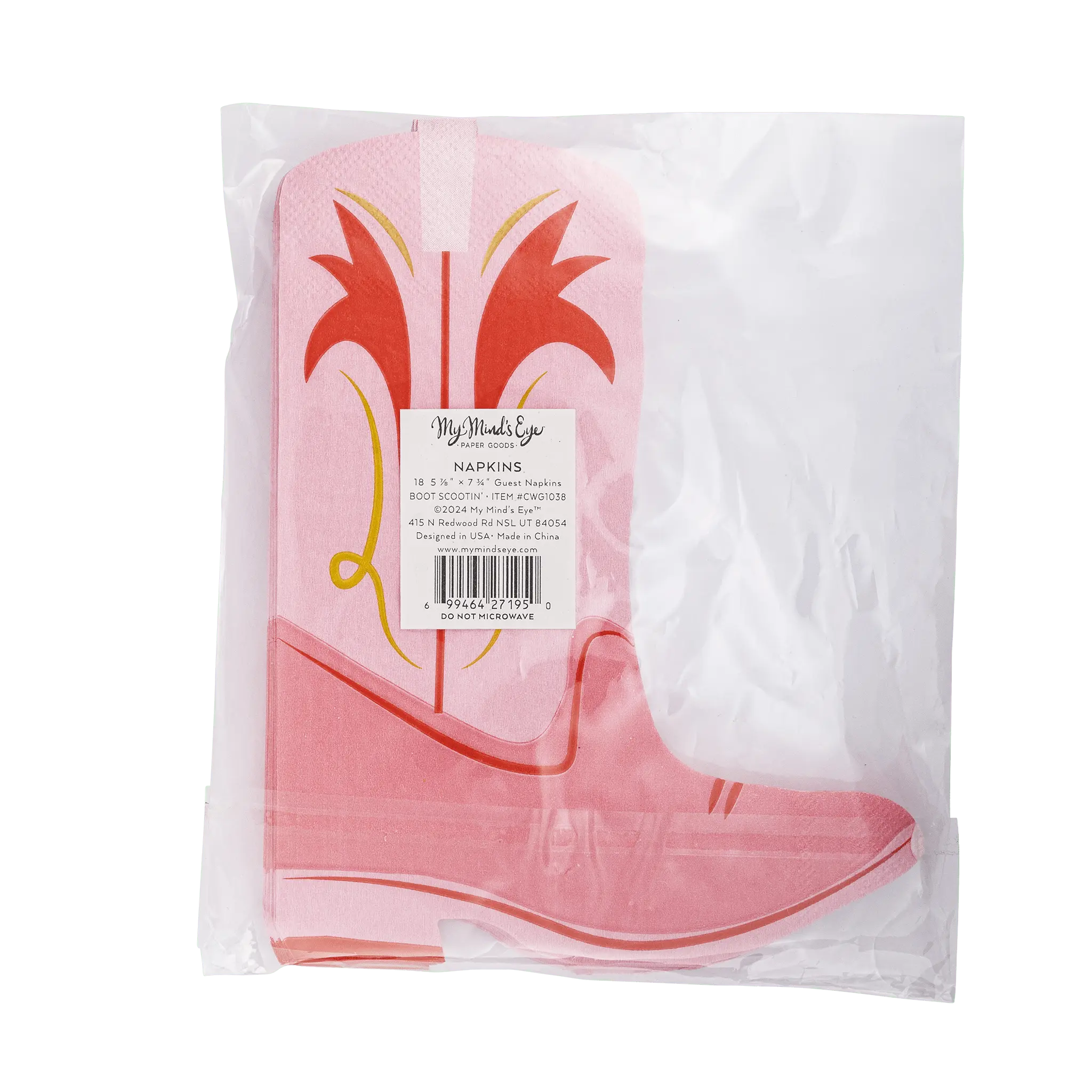 My Mind’s Eye - CWG1038 - Boot Shaped Paper Dinner Napkin - The Disco Edit