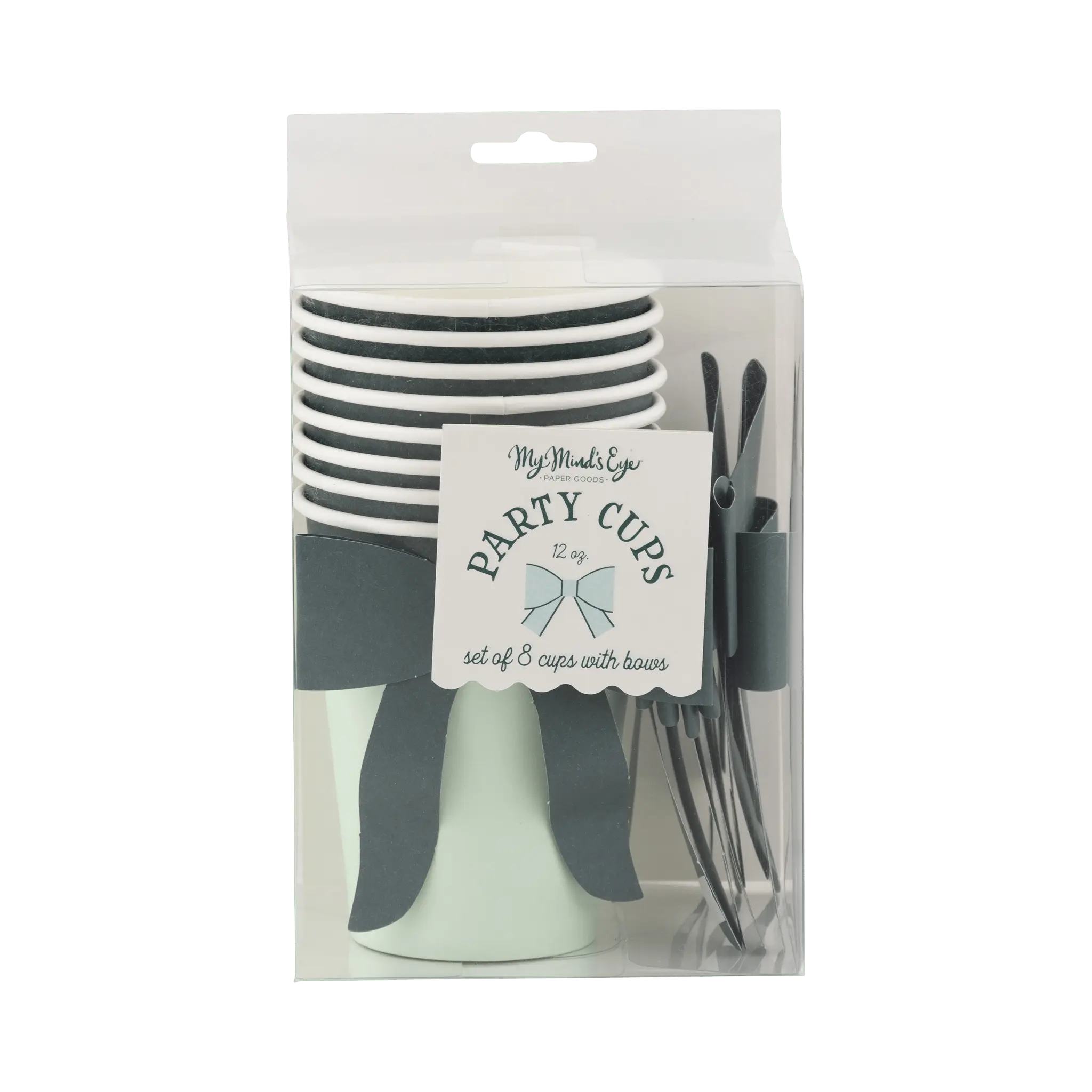 My Mind’s Eye - BOW1108 - Mint and Green Bow Paper Cups - The Disco Edit