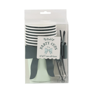 My Mind’s Eye - BOW1108 - Mint and Green Bow Paper Cups - The Disco Edit