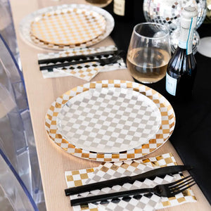 Jollity & Co. + Daydream Society - Check It! Dinner Plates - 8 Pk. - 11 Color Options: Purple Posse Jollity & Co. + Daydream Society