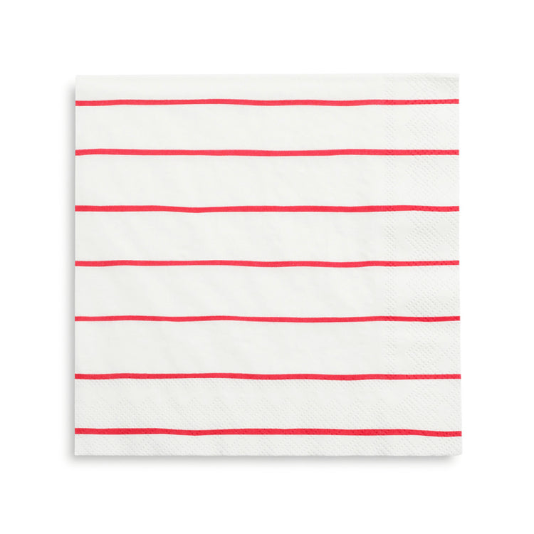 Jollity & Co. + Daydream Society - Frenchie Striped Large Napkins - 16 Pk.: Clementine - The Disco Edit