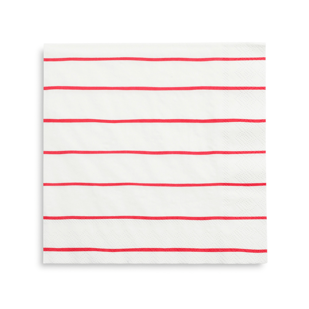 Jollity & Co. + Daydream Society - Frenchie Striped Large Napkins - 16 Pk.: Clementine - The Disco Edit