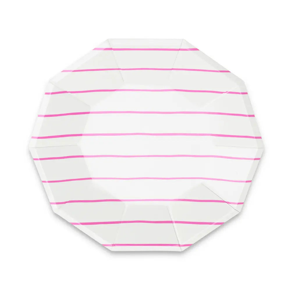 Jollity & Co. + Daydream Society - Frenchie Striped Large Plates - 8 Pk.: Clementine - The Disco Edit