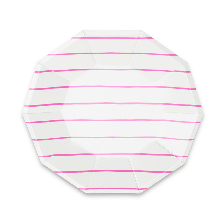 Jollity & Co. + Daydream Society - Frenchie Striped Large Plates - 8 Pk.: Clementine - The Disco Edit