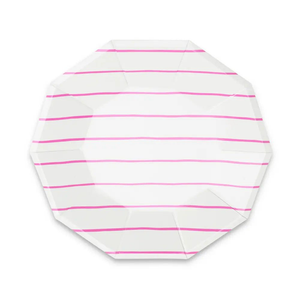 Jollity & Co. + Daydream Society - Frenchie Striped Large Plates - 8 Pk.: Clementine - The Disco Edit