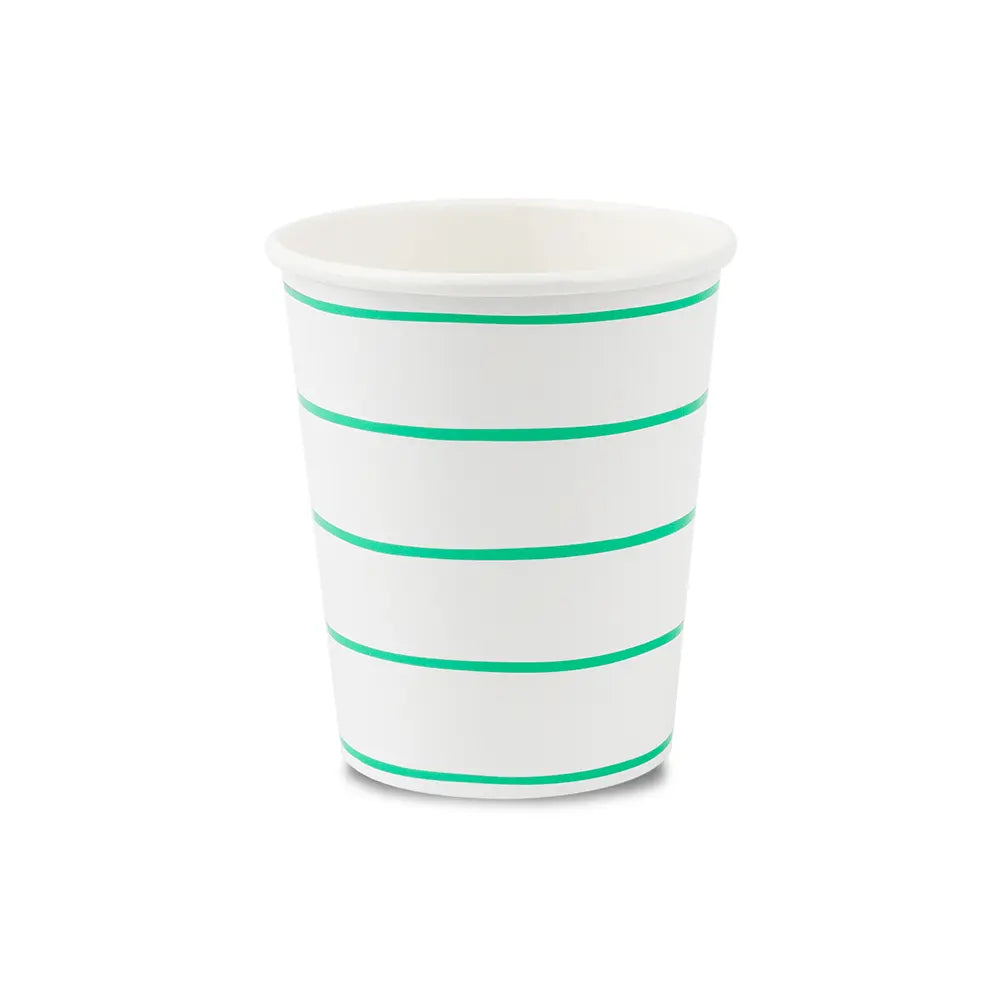 Jollity & Co. + Daydream Society - Frenchie Striped 9 oz Cups - 8 Pk.: Clementine - The Disco Edit