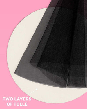 xo, Fetti - Bride or Die Veil - black tulle veil - The Disco Edit