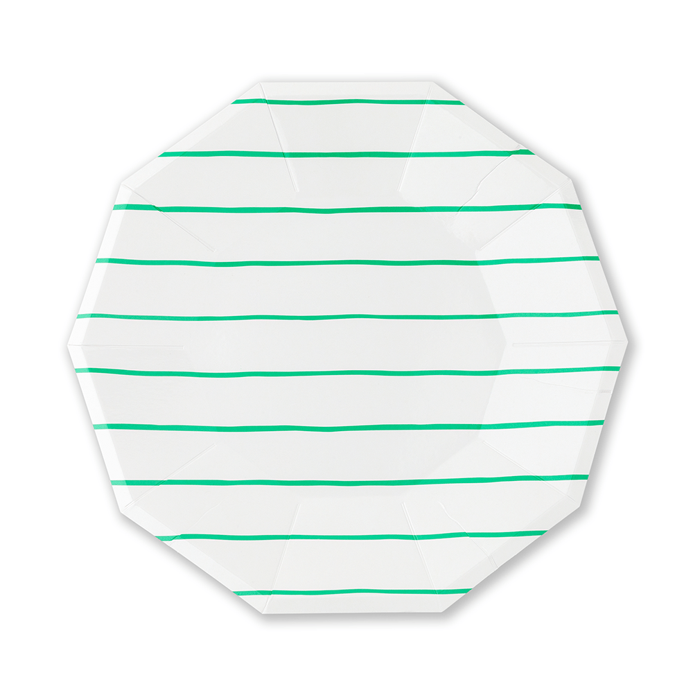 Jollity & Co. + Daydream Society - Frenchie Striped Large Plates - 8 Pk.: Clementine - The Disco Edit