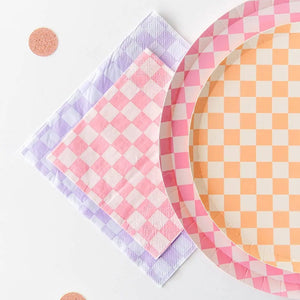 Jollity & Co. + Daydream Society - Check It! Large Napkins - 16 Pk. - 11 Color Options: Cherry Crush - The Disco Edit