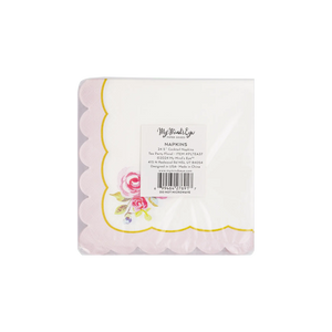My Mind’s Eye - PLTEA37 - Tea Party Rose Corner Paper Cocktail Napkin - The Disco Edit