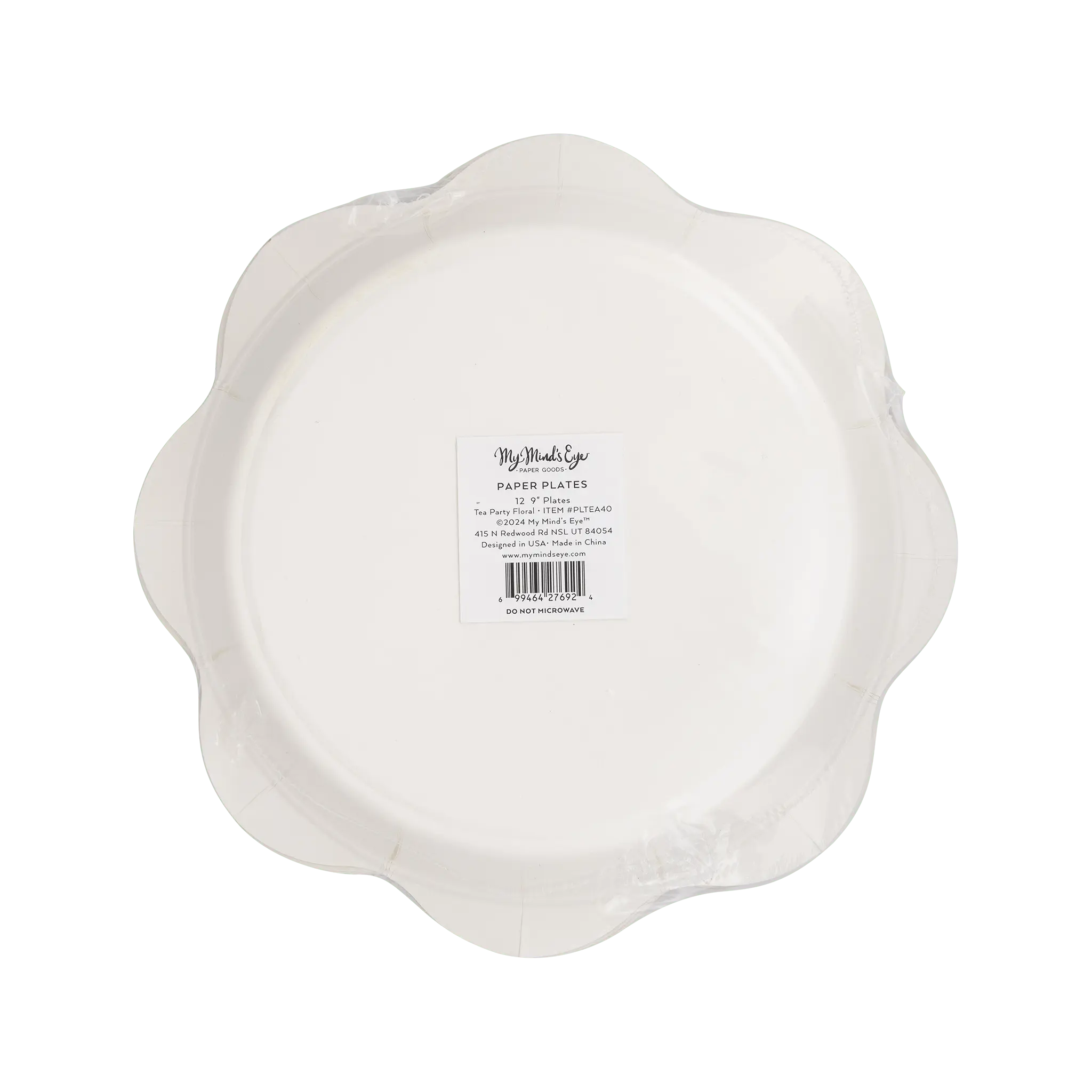 My Mind’s Eye - PLTEA40 - Tea Party Scalloped Round Paper Plate - The Disco Edit