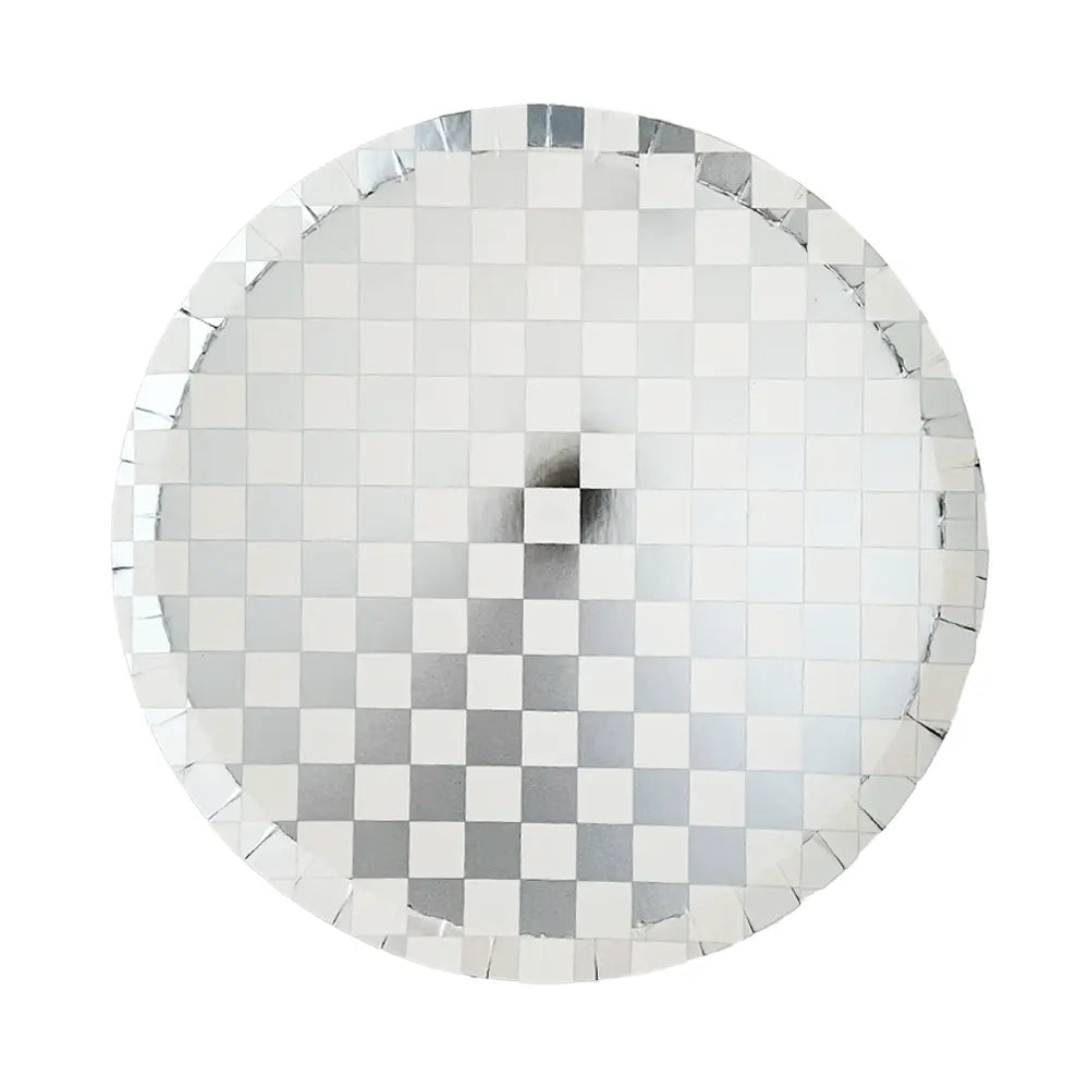 Jollity & Co. + Daydream Society - Check It! Dinner Plates - 8 Pk. - 11 Color Options: Purple Posse Jollity & Co. + Daydream Society