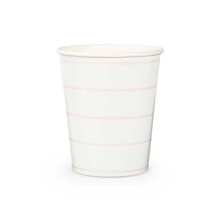 Jollity & Co. + Daydream Society - Frenchie Striped 9 oz Cups - 8 Pk.: Clementine - The Disco Edit