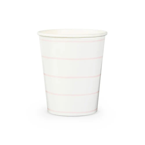 Jollity & Co. + Daydream Society - Frenchie Striped 9 oz Cups - 8 Pk.: Clementine - The Disco Edit