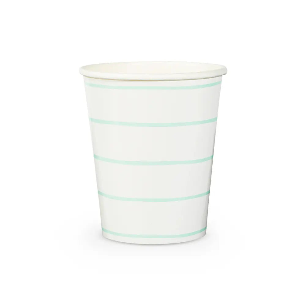 Jollity & Co. + Daydream Society - Frenchie Striped 9 oz Cups - 8 Pk.: Clementine - The Disco Edit
