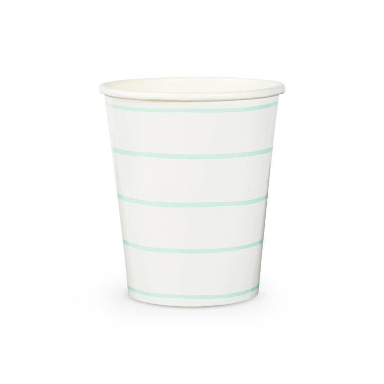 Jollity & Co. + Daydream Society - Frenchie Striped 9 oz Cups - 8 Pk.: Clementine - The Disco Edit