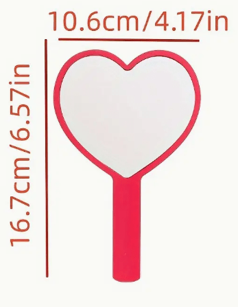 Custom Heart Handheld Red Mirror party favor or party activity idea for kids, tweens, or teens.