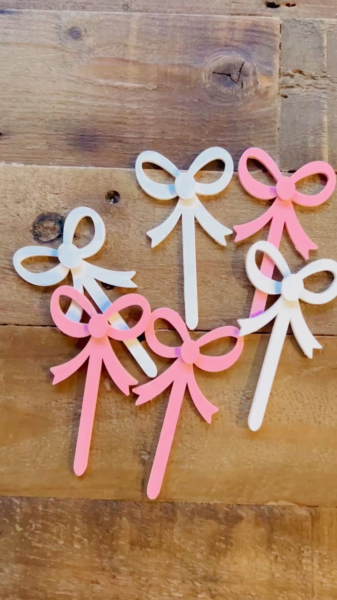 Coquette Bow Cupcake Toppers