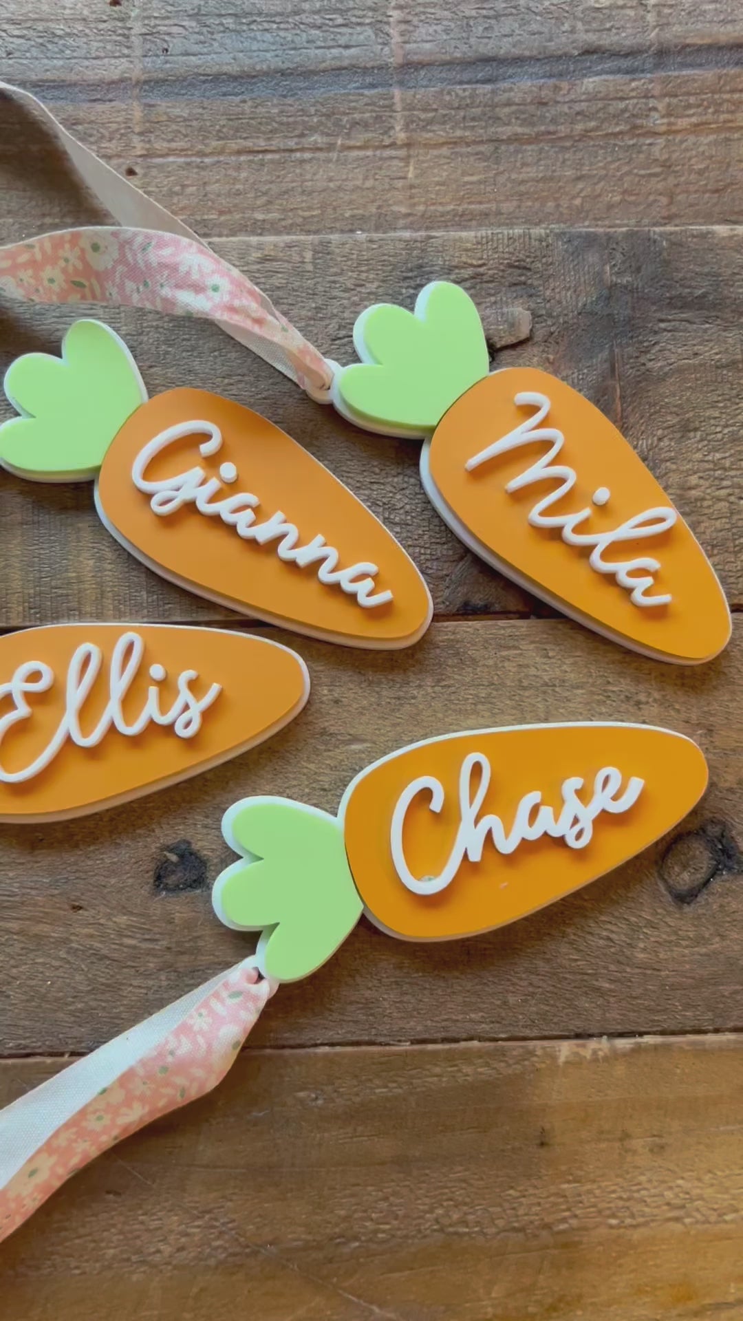 Personalized Carrot Easter Basket Tag