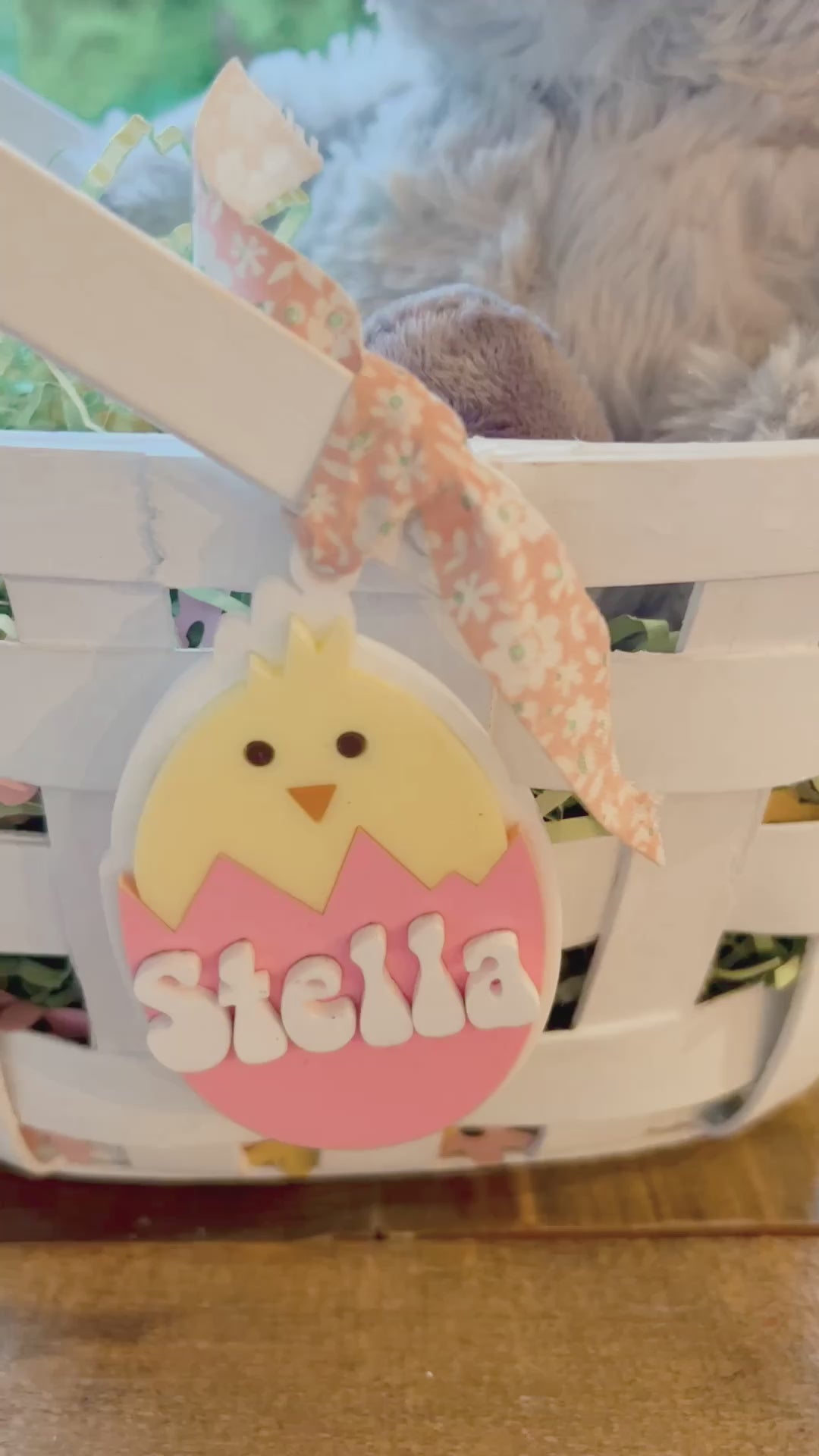 Personalized Chick Easter Basket Tag